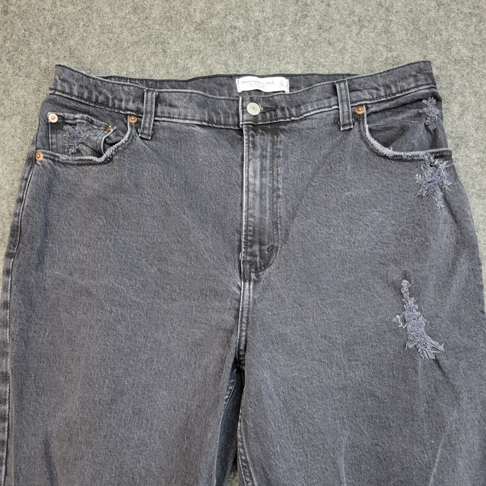 Abercrombie & Fitch Jeans Womens 33 Gray 90s Straight Ultra High Rise Y2K Boho - Picture 4 of 12